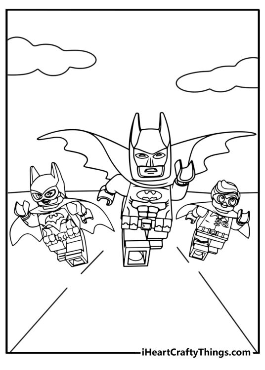 Lego batman with friends fun coloring sheet