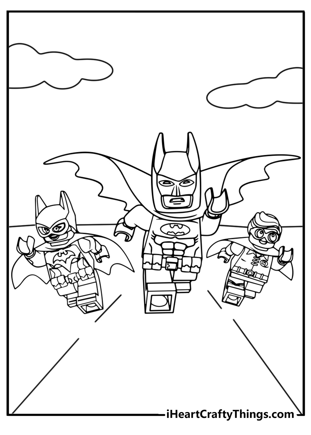 Lego batman with friends fun coloring sheet