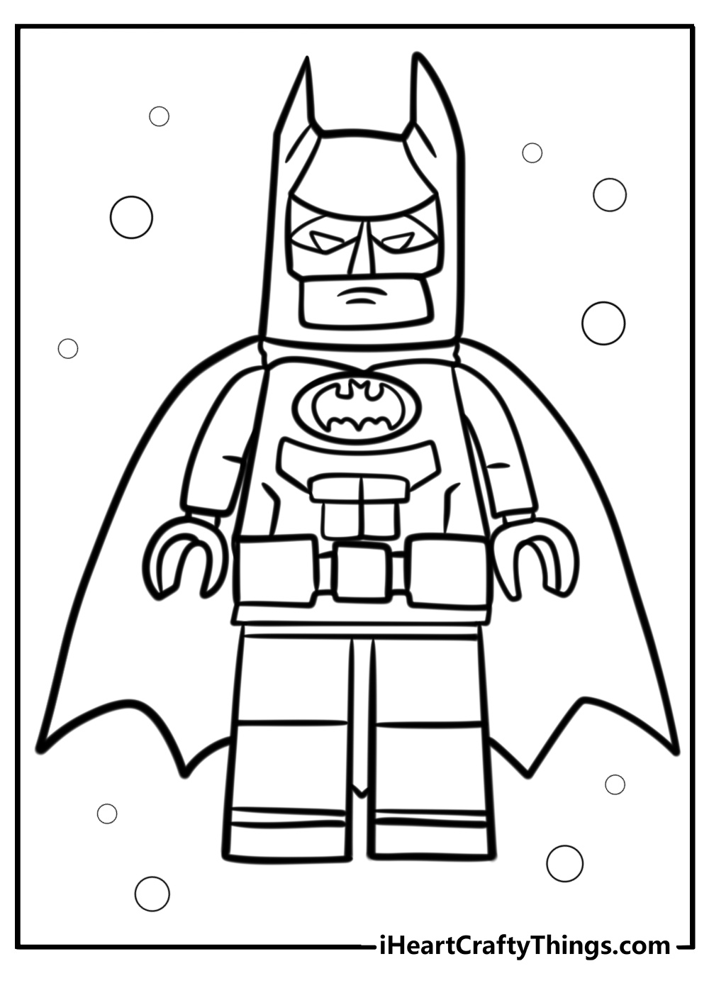 Lego batman with his cape coloring sheet