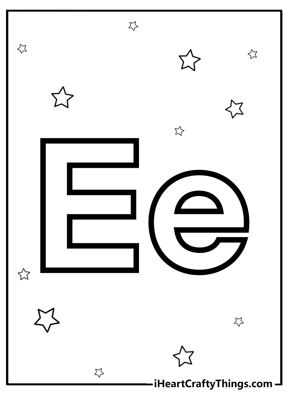 Letter e coloring pages