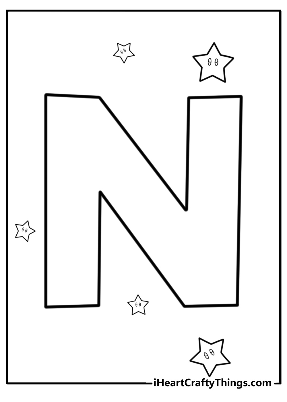 Letter n coloring pages