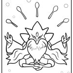 Mega alakazam using psychic powers coloring page