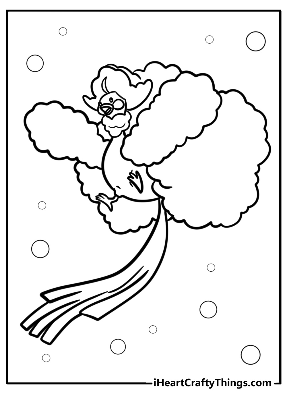 Mega altaria with fluffy clouds detailed coloring sheet