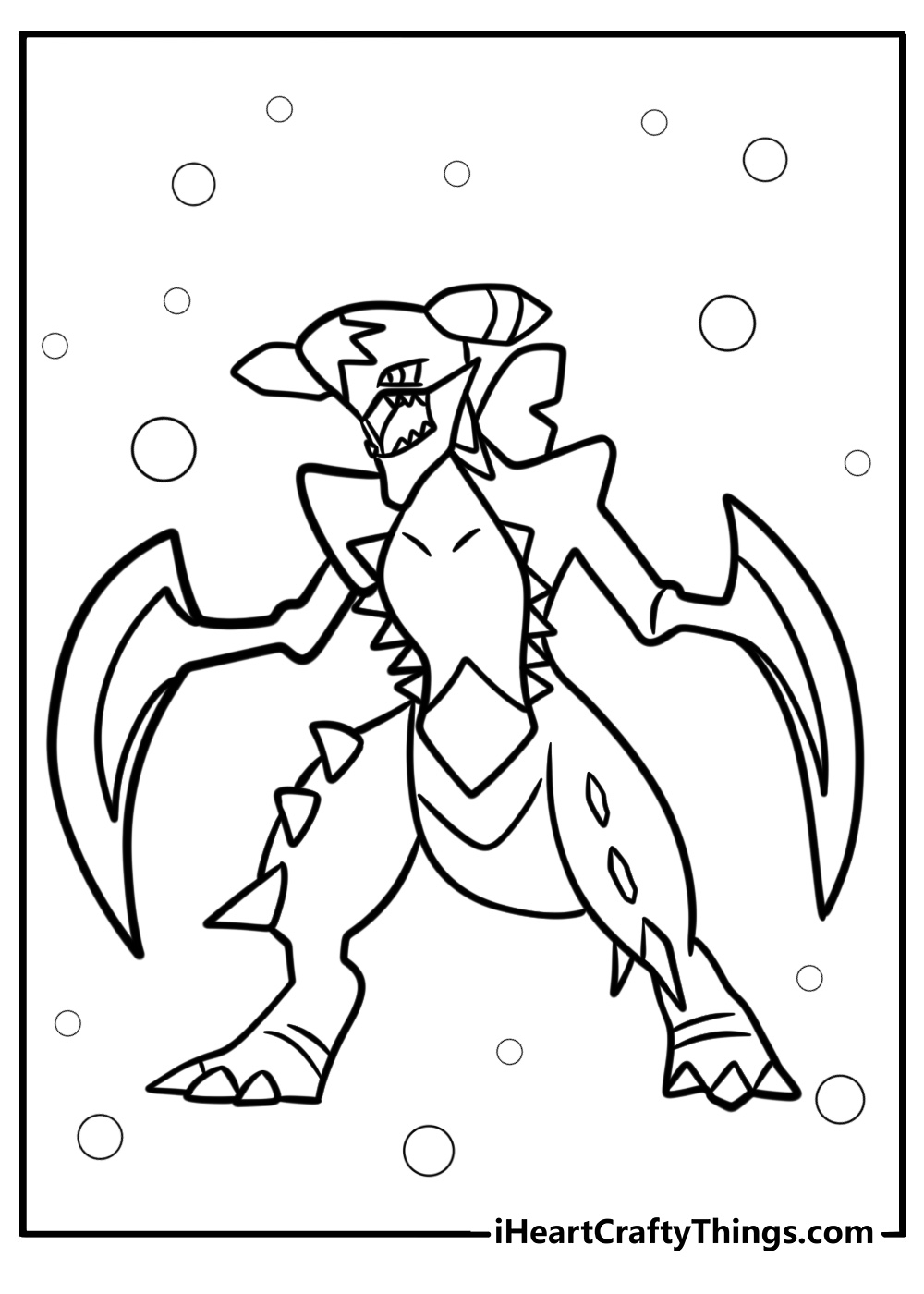 Mega garchomp ready for battle free printable coloring page