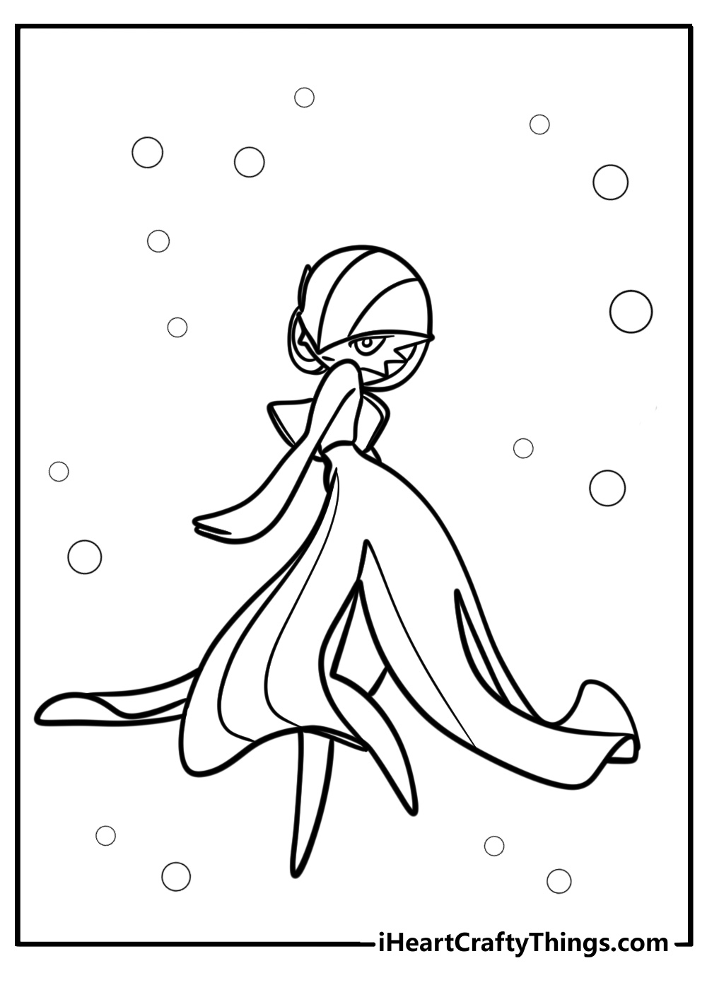 Mega gardevoir in an elegant pose fun coloring sheet