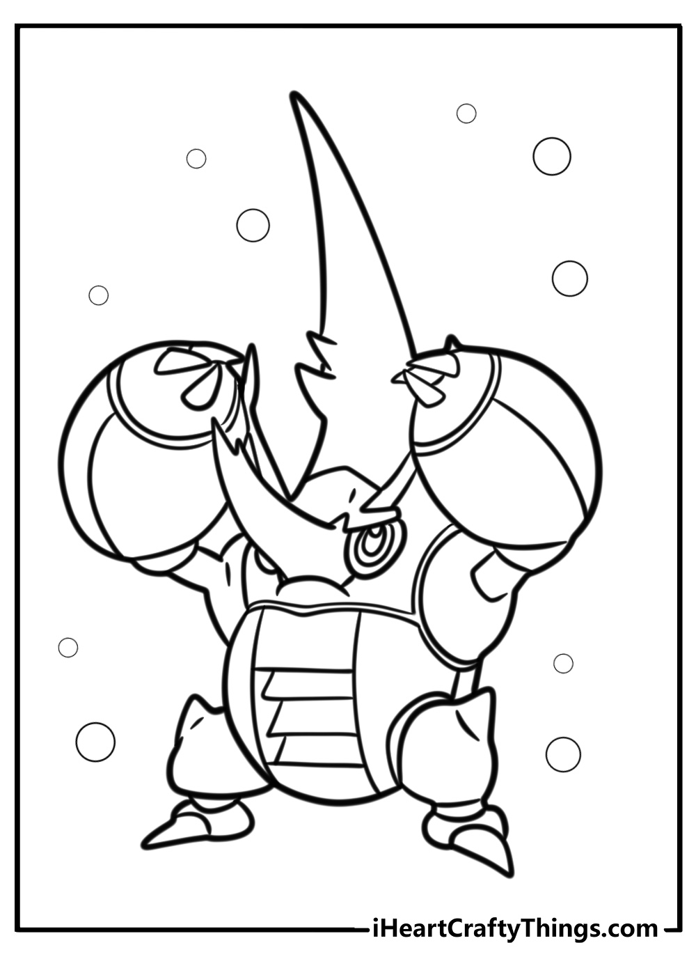 Mega heracross showing its strength fun printable coloring sheet