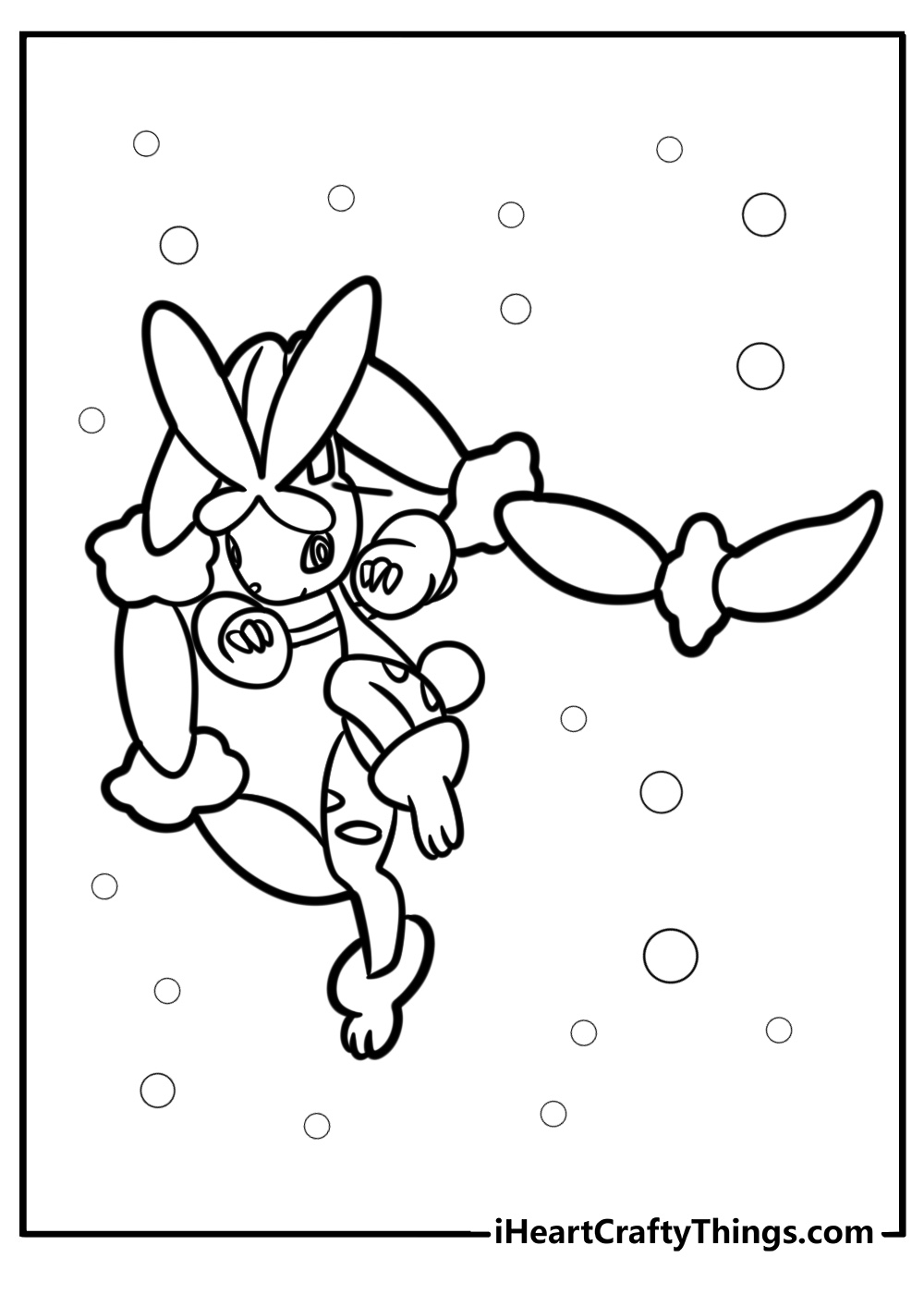 Mega lopunny in an athletic stance coloring page for kids