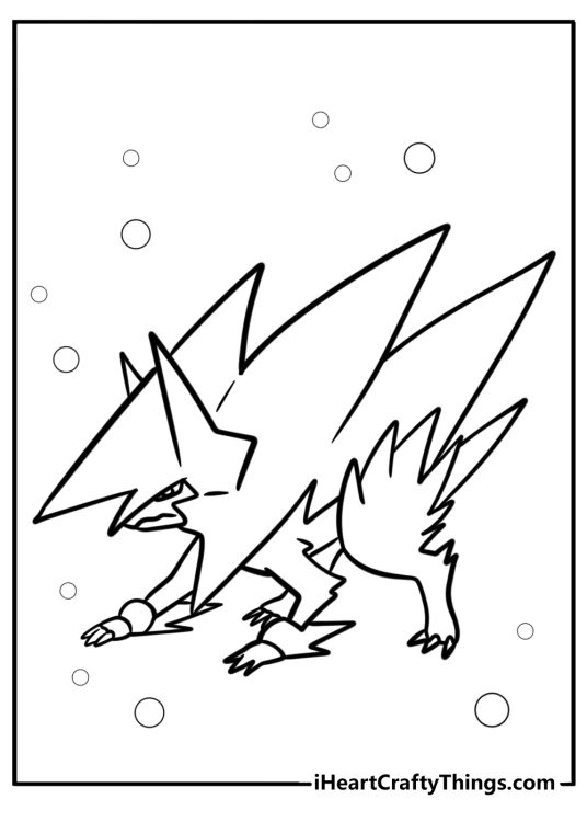 Mega manectric with electric mane free coloring page pdf