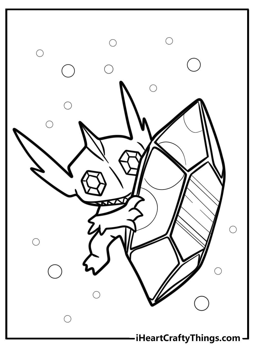 Mega sableye holding a huge gem fun coloring sheet