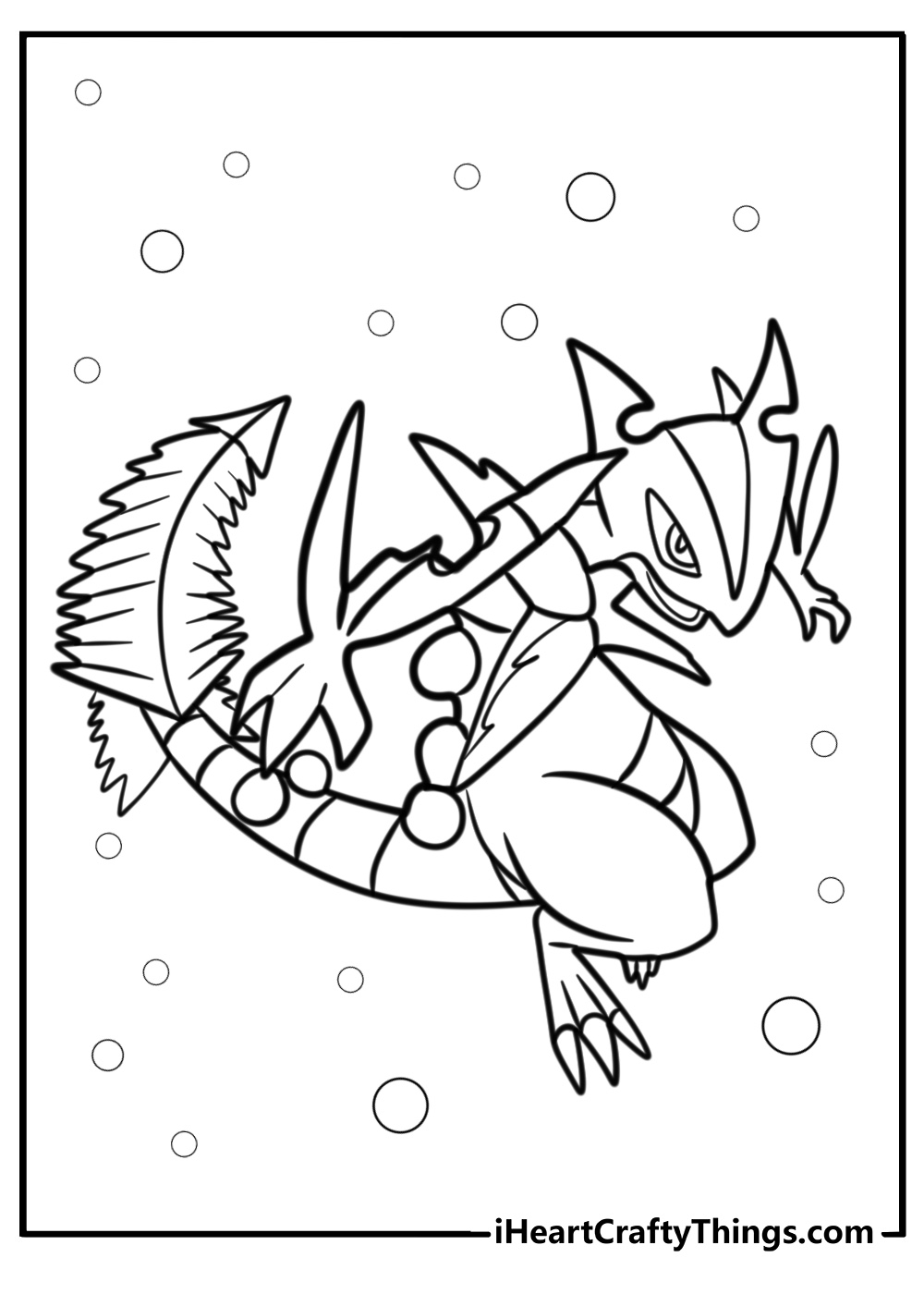 Mega sceptile ready to strike detailed coloring sheet