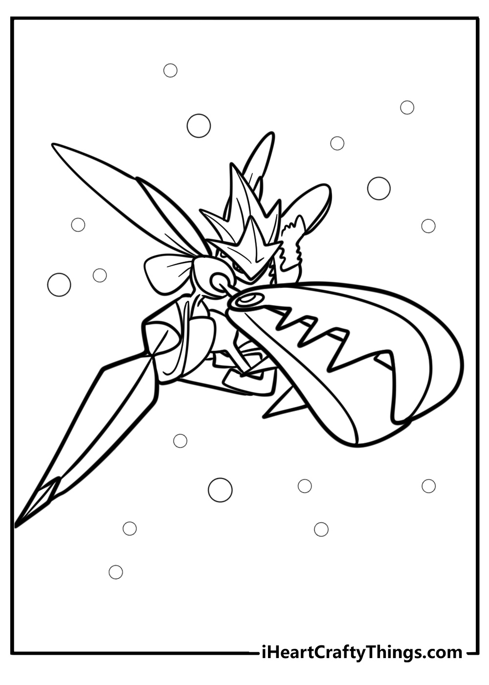 Mega scizor with razor sharp claws free coloring page pdf