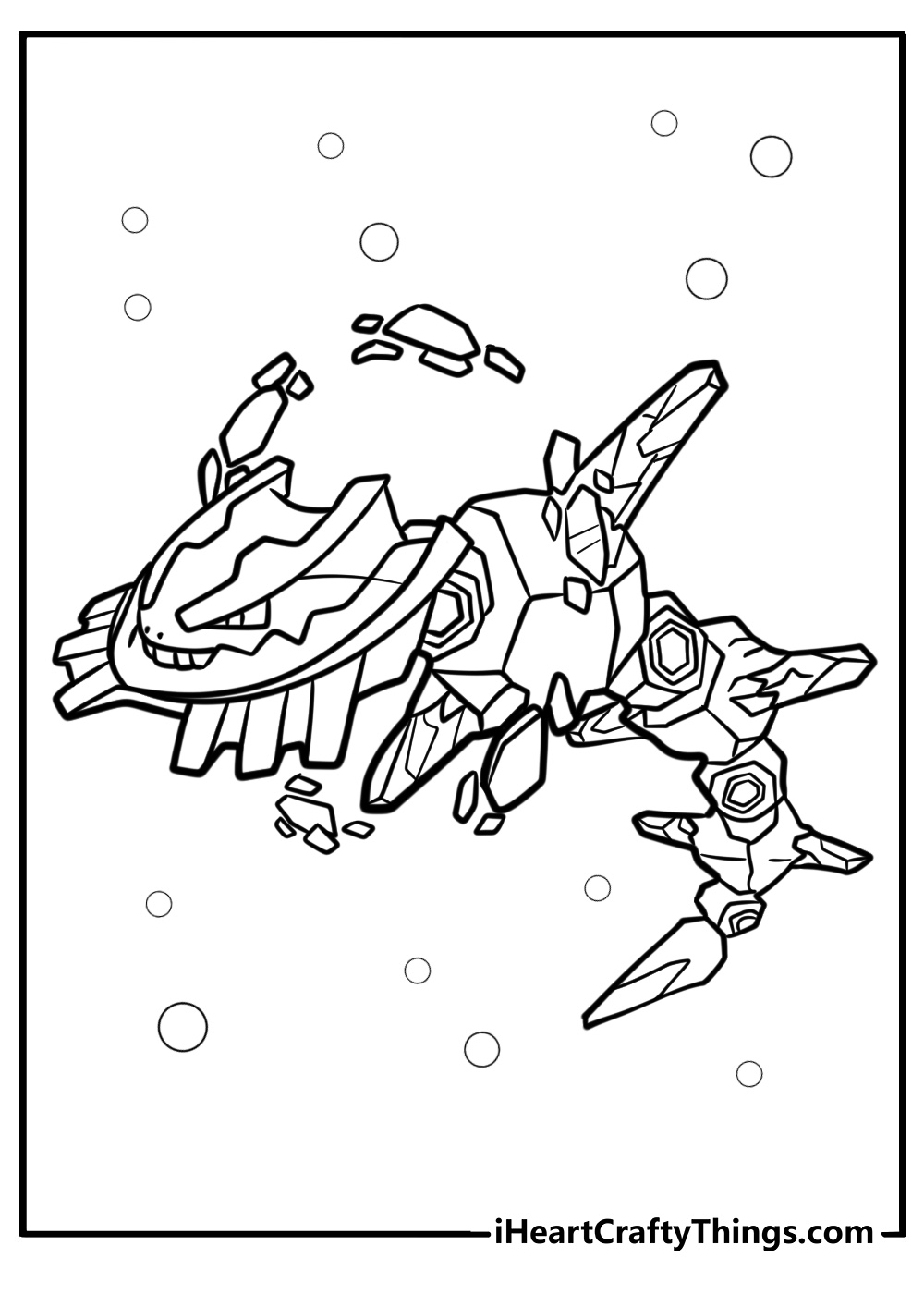 Mega steelix with gleaming metal body coloring page