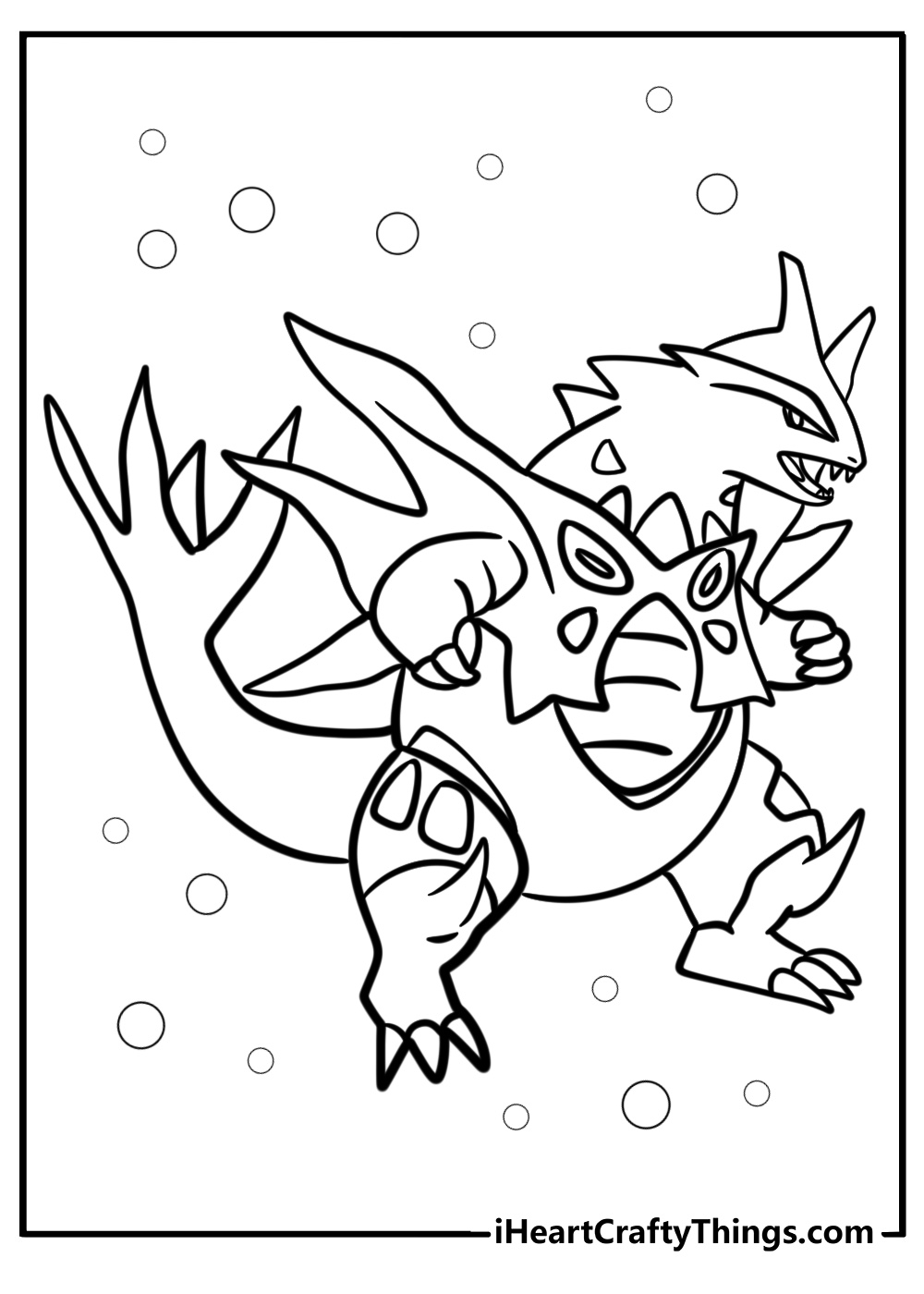 Mega tyranitar standing tall free printable coloring page