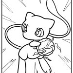 Mew using psychic powers free coloring page pdf