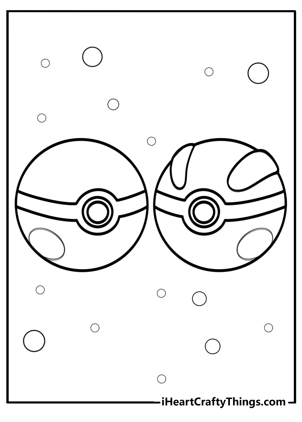 Pokeball and great ball side by side fun coloring sheet