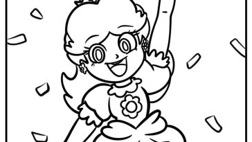 Princess daisy ready for a party fun coloring sheet