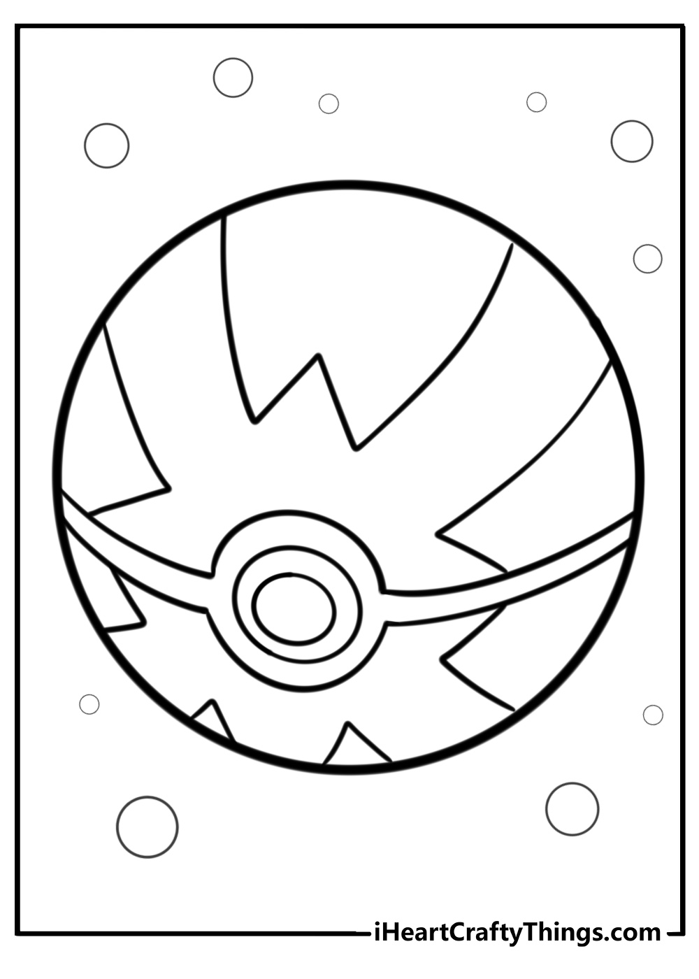 Quick ball with a lightning bolt pattern fun coloring sheet