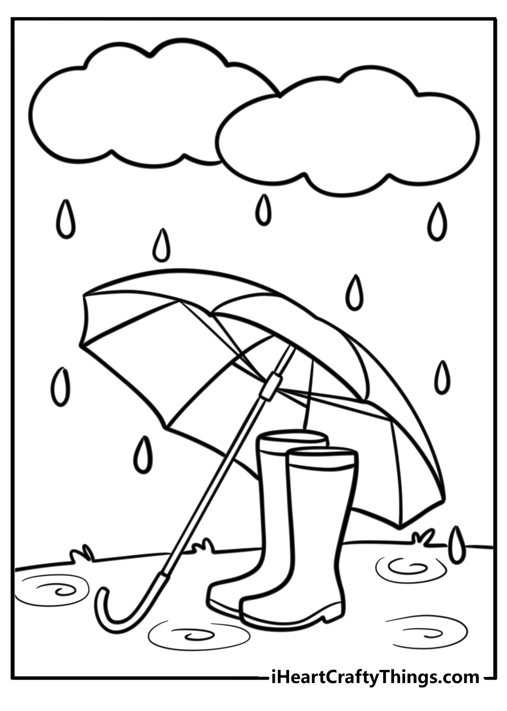 Rain coloring pages