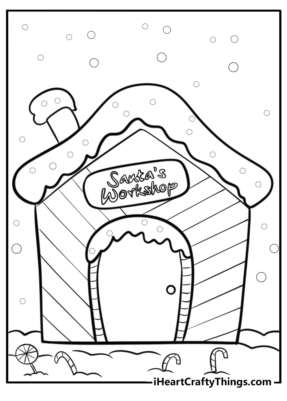 Santa's workshop coloring page