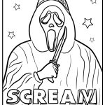 Scream movie logo detailed coloring sheet