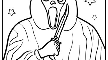 Scream movie logo detailed coloring sheet