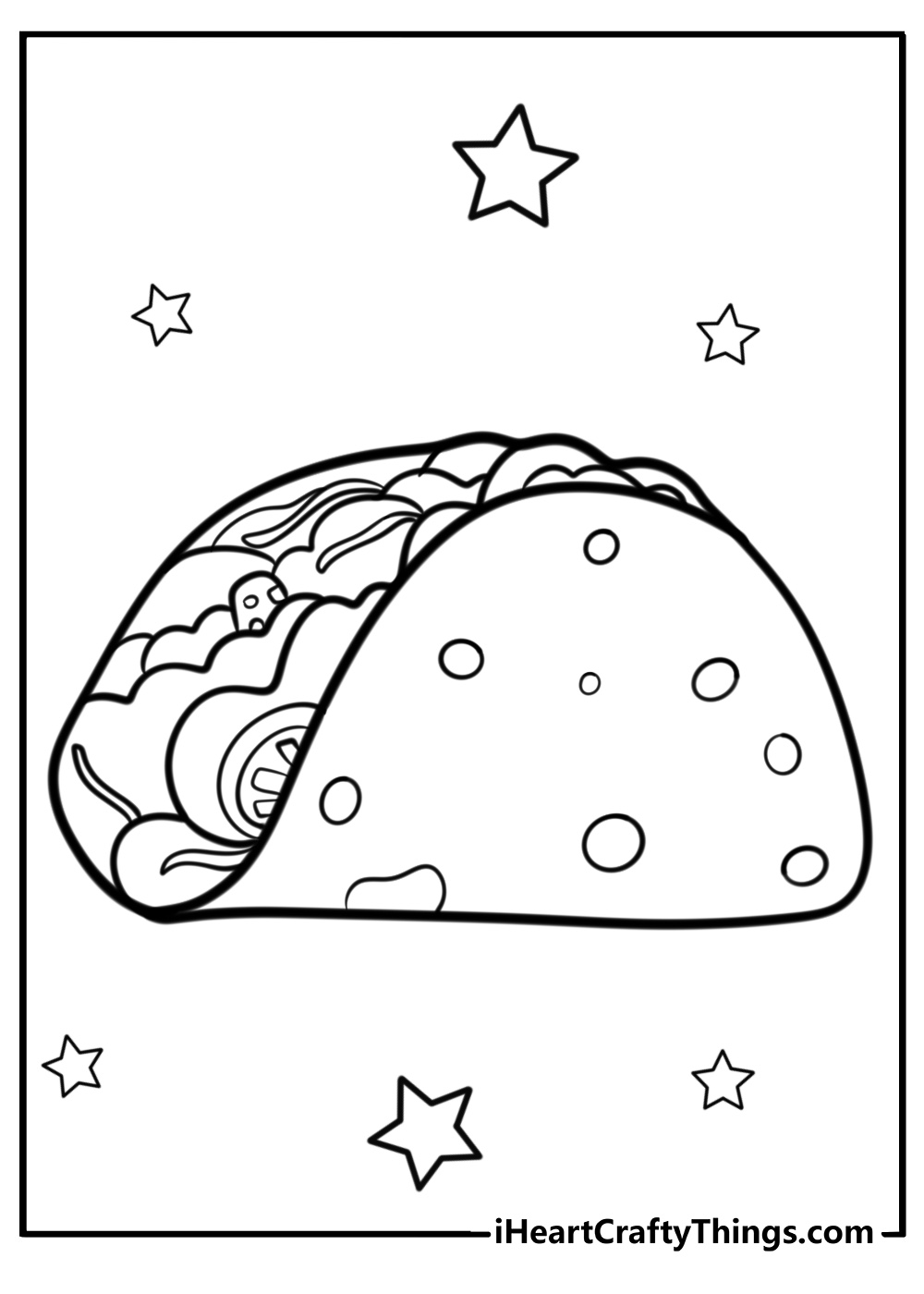 Simple taco design coloring sheet