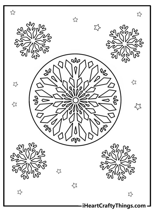 Snowflake christmas mandala for coloring