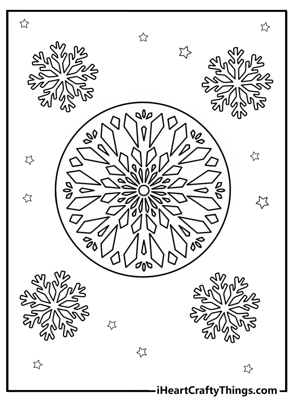 Snowflake christmas mandala for coloring