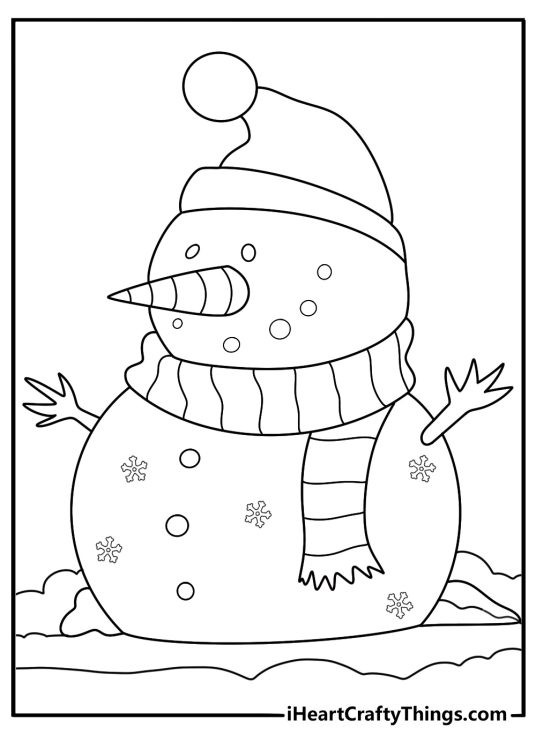 snowman coloring page for adults intricate snowflake patterns covering the snowman body