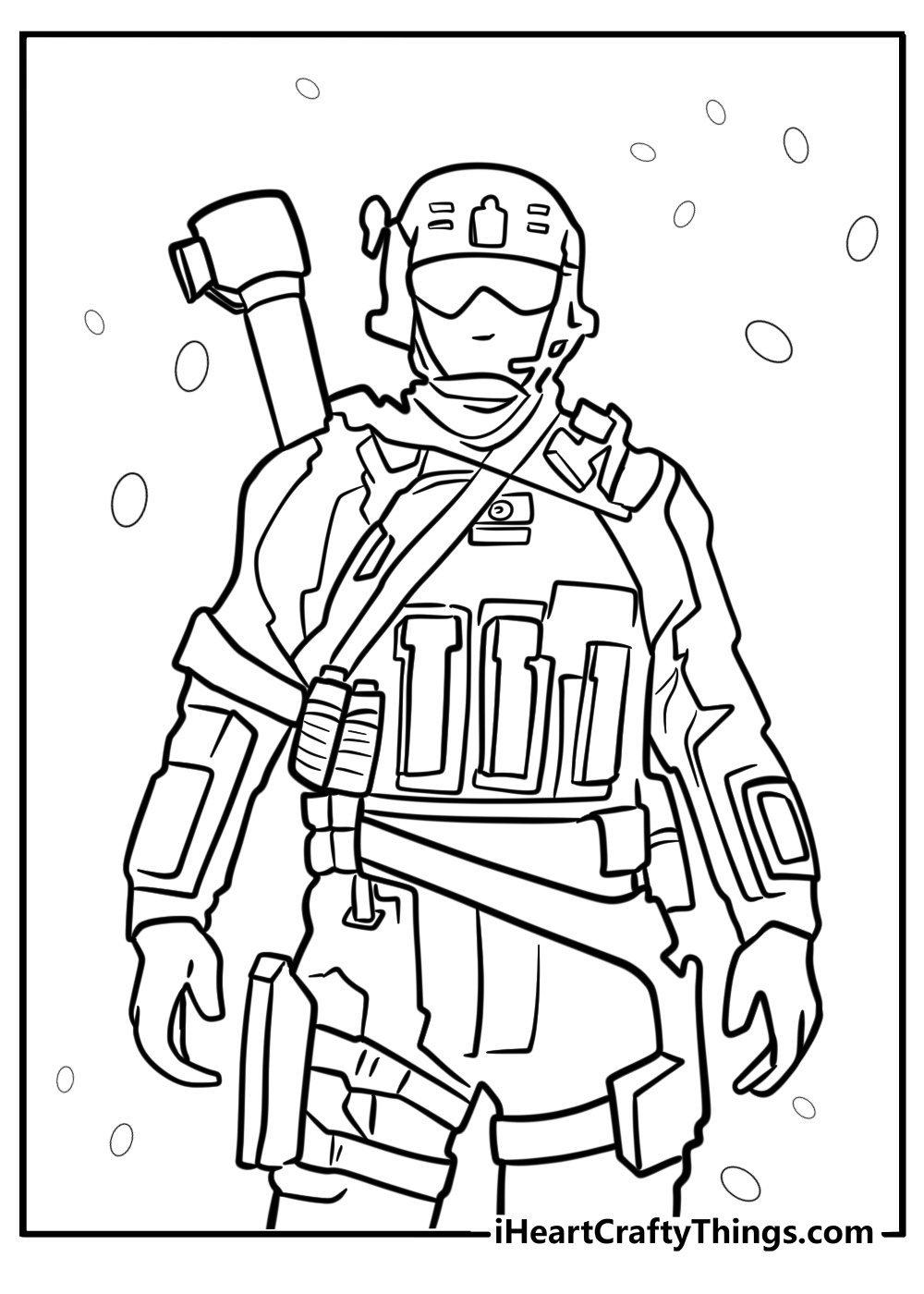 Special forces character free printable coloring page