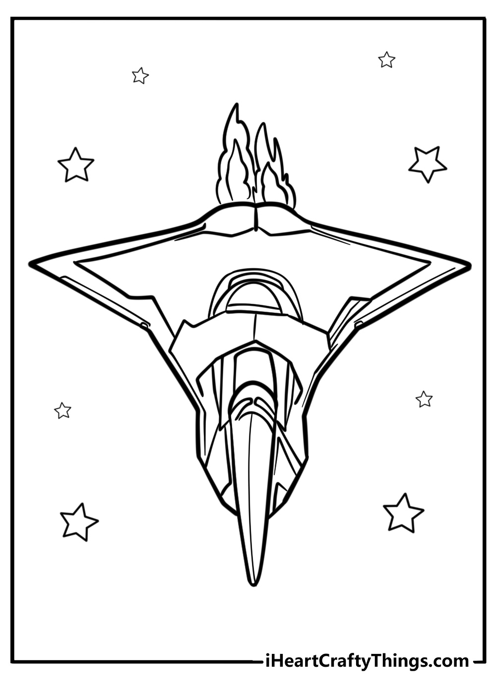 Stealth jet with sleek design detailed coloring sheet