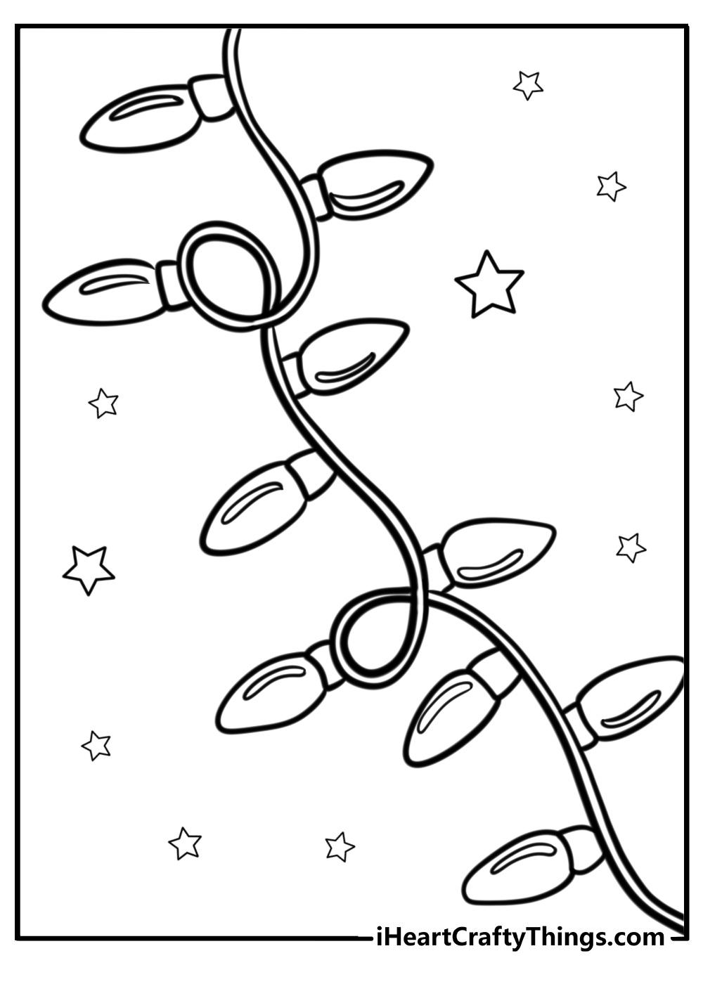 String of christmas lights free coloring page pdf