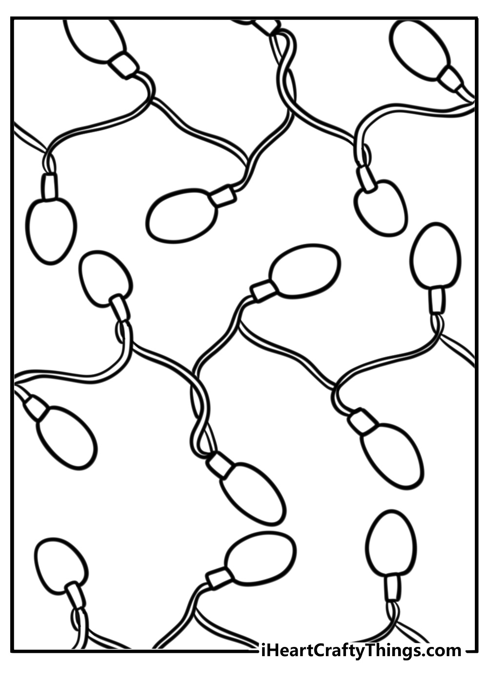 String of colorful christmas lights fun coloring page