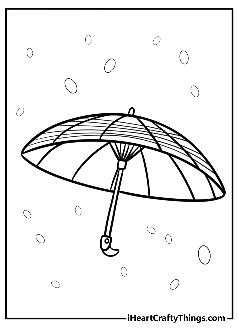 Striped umbrella opened up fun coloring sheet