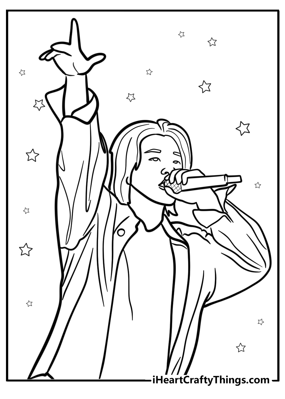 Suga rapping on stage free coloring page pdf
