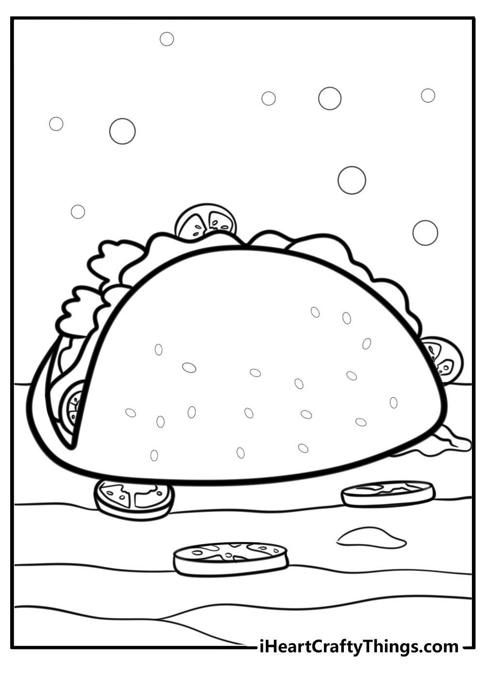 Taco with jalapenos coloring page