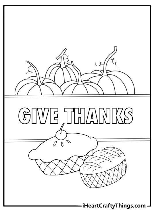 thanksgiving banner with phrase give thanks surrounded by stars coloring page