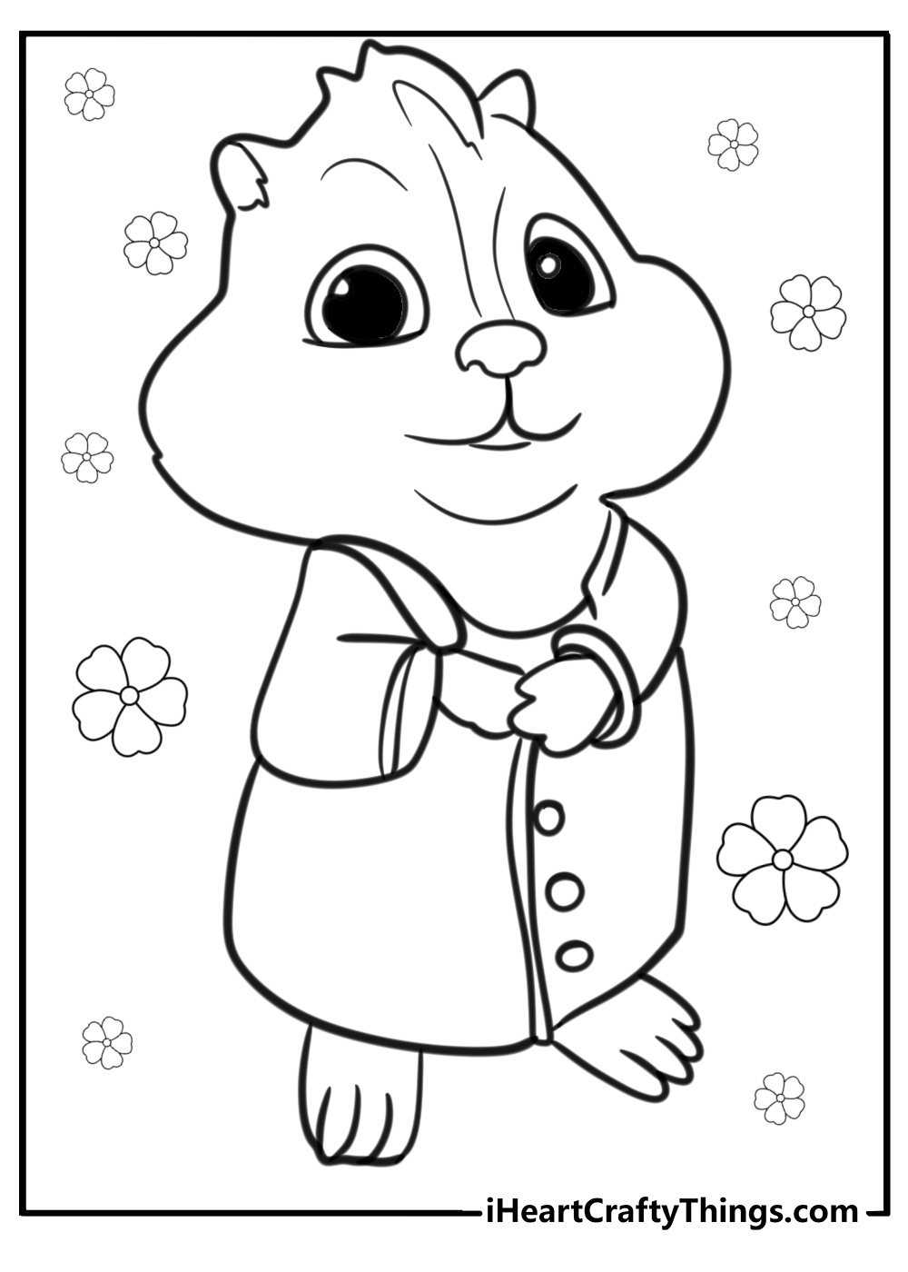 Theodore being cute and shy free coloring page pdf