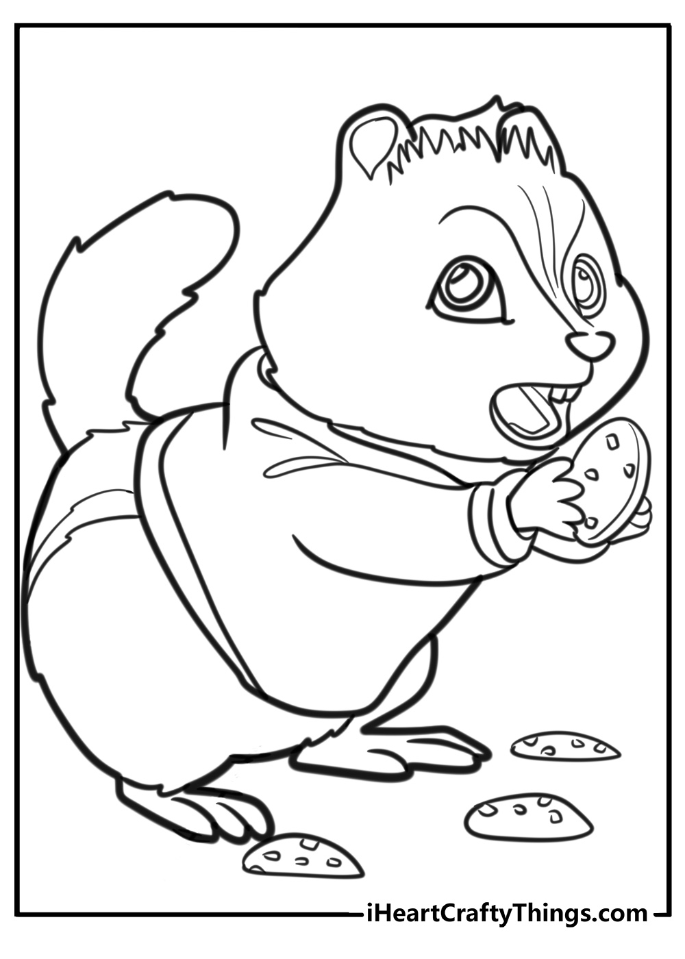 Theodore enjoying some cookies detailed coloring sheet