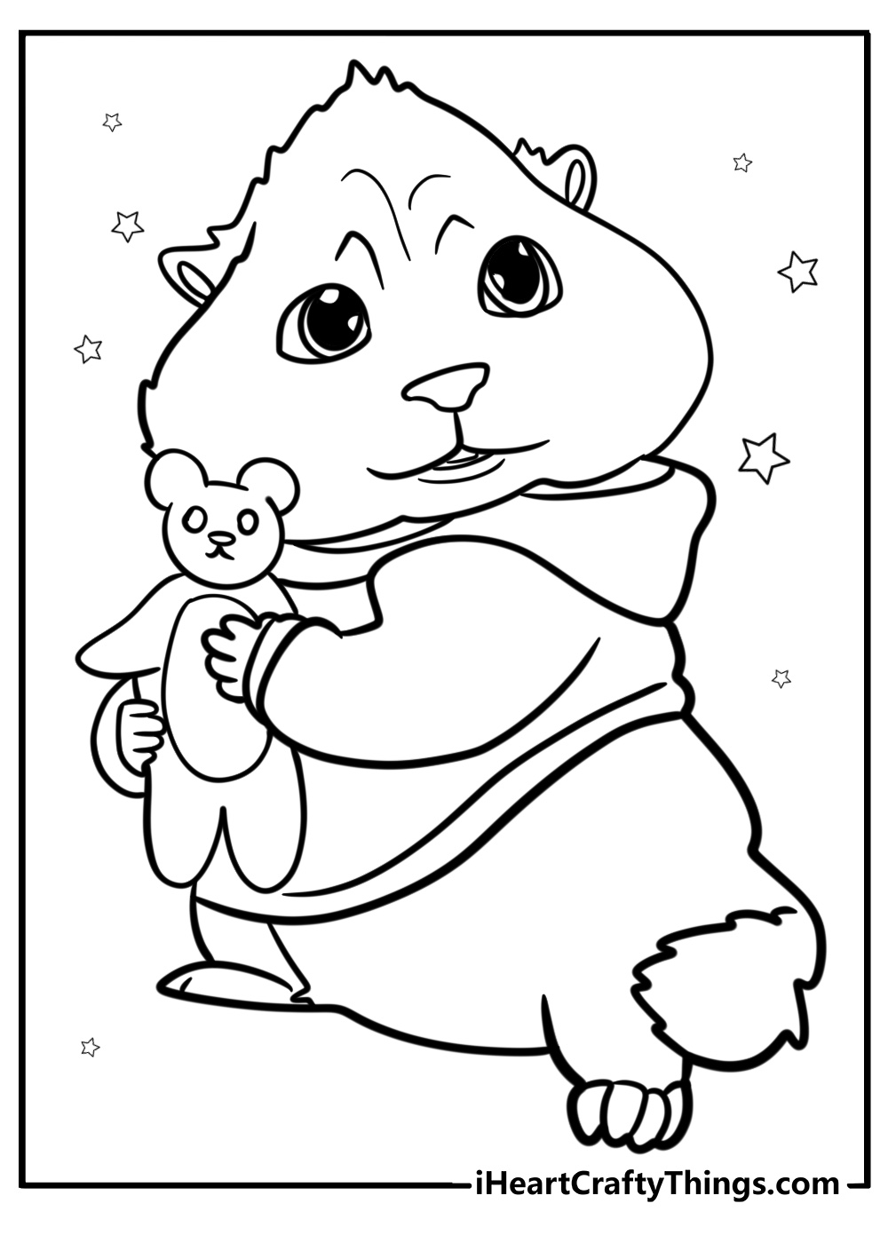 Theodore hugging a teddy bear free coloring page pdf