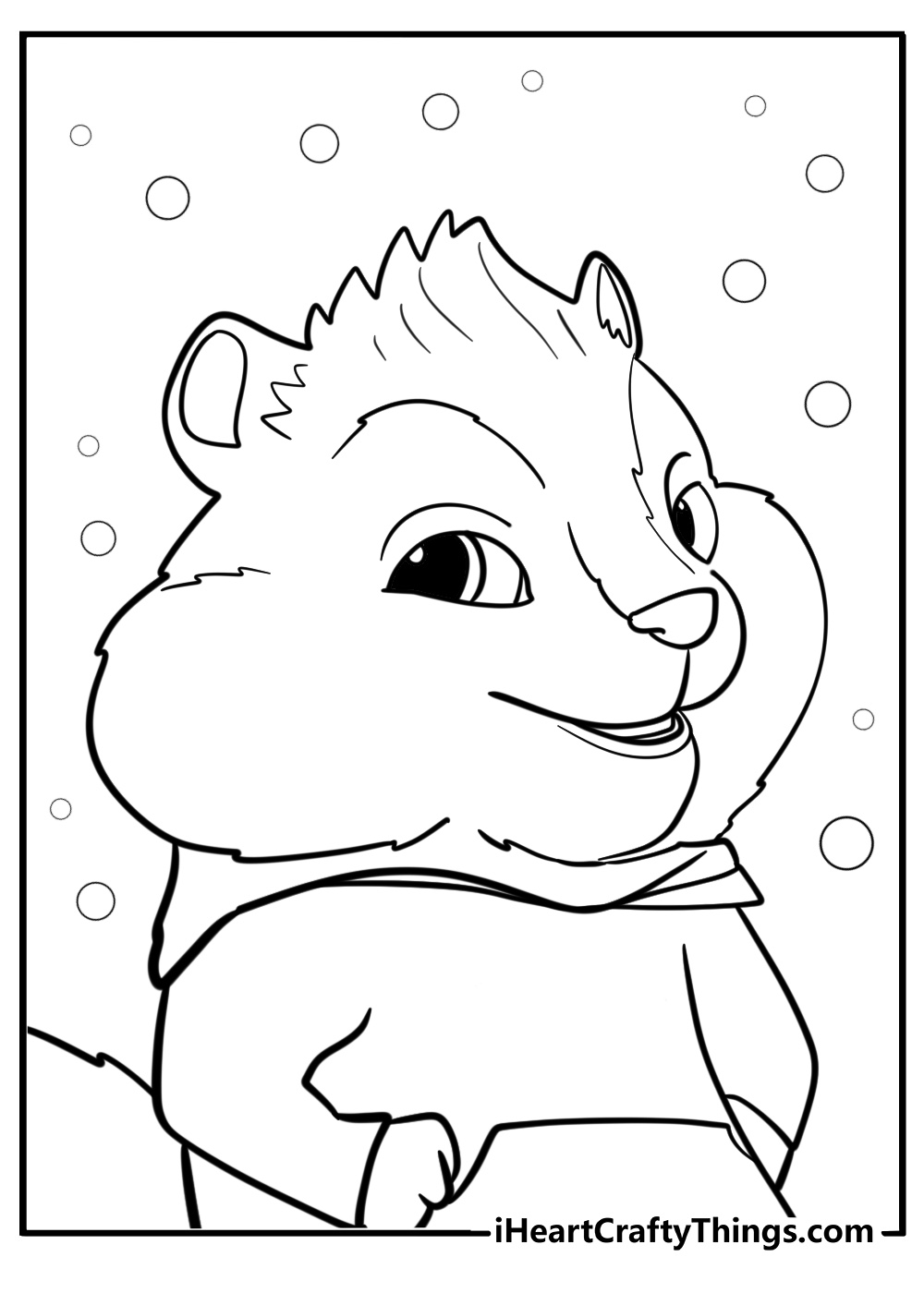 Theodore with a big smile detailed coloring sheet