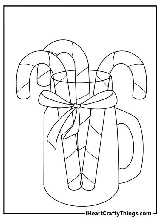 three peppermint candy canes stand inside a glass jar in this simple printable