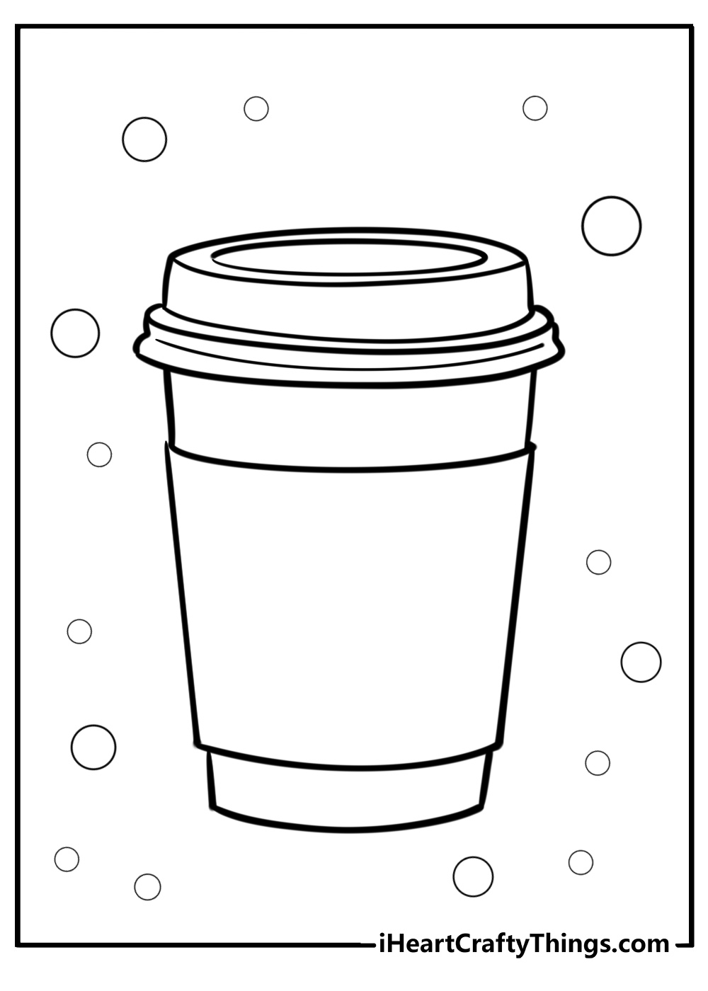 To go coffee cup with sleeve fun coloring sheet