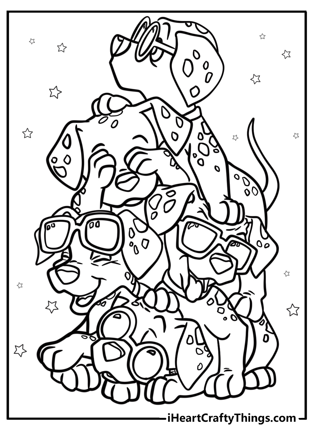 101 dalmatians puppies playing Disney coloring page