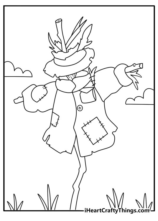 An old coat covered in patches fills this easy coloring page