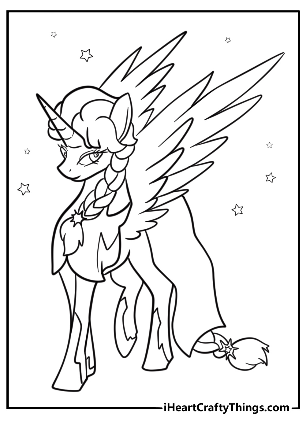 Elsa unicorn coloring page inspired by Frozen