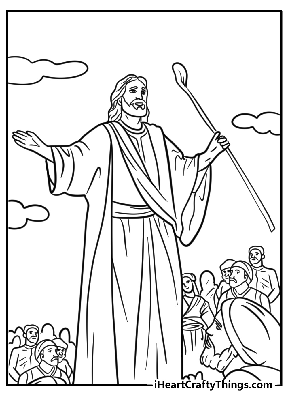 Moses leading the people to freedom free coloring page PDF