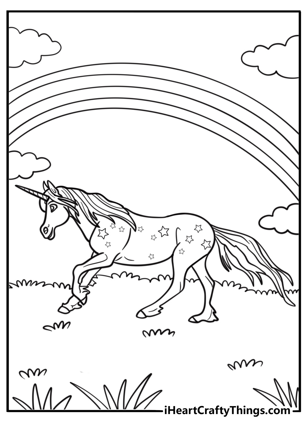 Unicorn academy printable coloring page with Wildstar