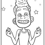 Alberto in human form with a big grin detailed coloring sheet