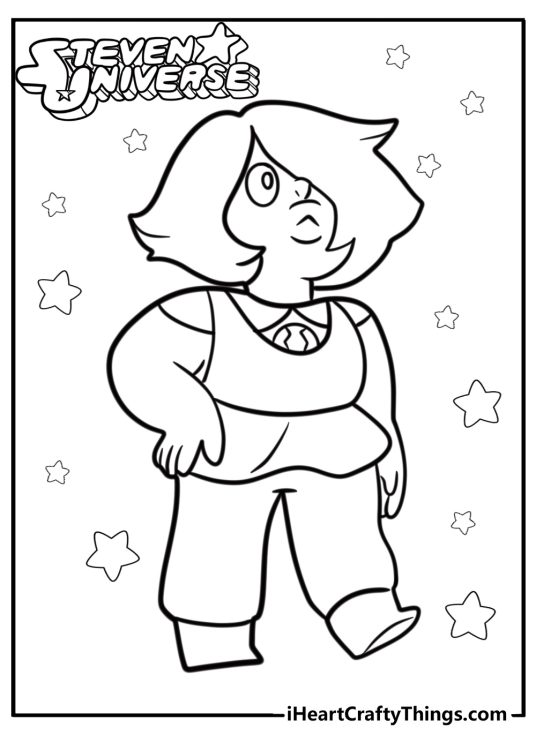 Amethyst being playful steven universe printable coloring page